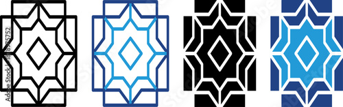 Islamic geometric pattern icon with modern and minimalist octagonal star design, a decorative element concept suitable for Ramadan.