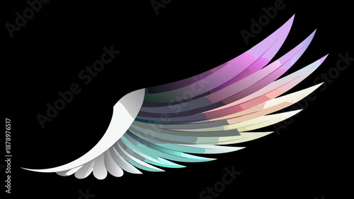 Ethereal Gradient Feather Plumes from Raven Black to Pearl White - AI-generated illustration