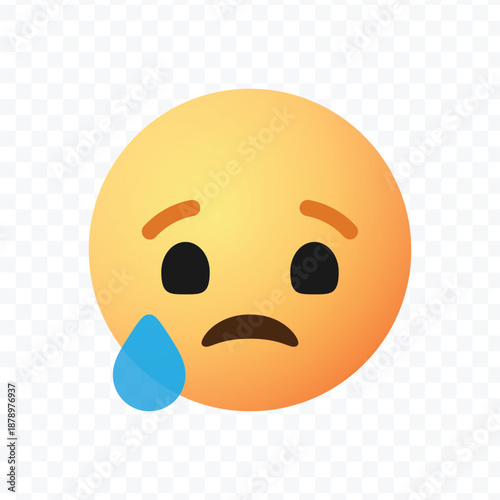 Sad face emoji with a single tear dropping from one eye, conveying disappointment or sadness
