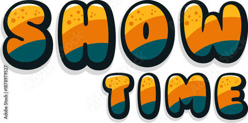 Show time 3d editable text effect style. typography text, font style with Alphabet . Vintage show time text effect. 