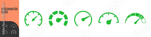 Speedometer, tachometer icon. Speedometer indicator icon collection. Speed indicator vector icons. Сolor icon set