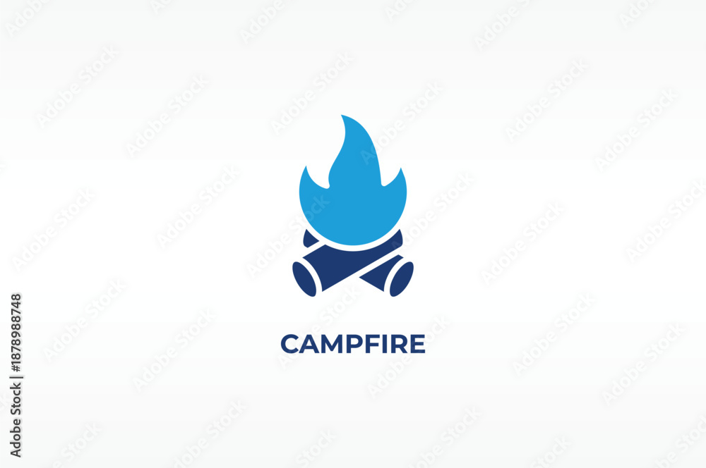 Fototapeta premium CAMPFIRE vector, icon or logo sign isolated symbol illustration