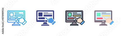 Touch Screen icon set multiple style collection