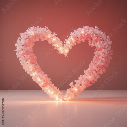 Floral Heart Shape Design. love symbol, romantic decoration, valentine concept