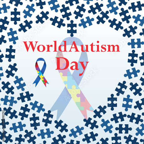 World Autism awareness day banner. Symbol of autism. Design template for background, Vector 