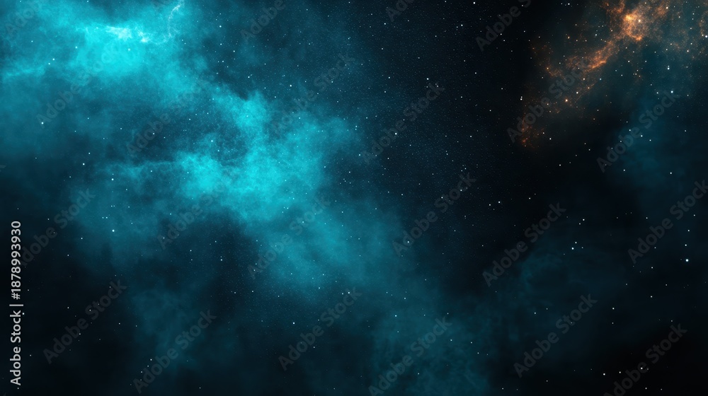 Fototapeta premium An expansive view of a cosmic nebula illuminated by countless stars, exemplifying the beauty and mystery of the universe with vibrant colors and celestial clouds.