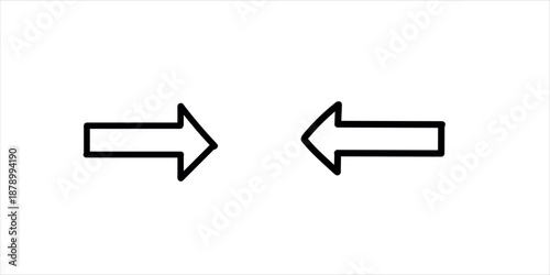 A pair of opposing black arrows on a white background