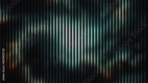 Abstract vertical lines background featuring dark emerald green illumination creating a dynamic and modern textured backdrop design