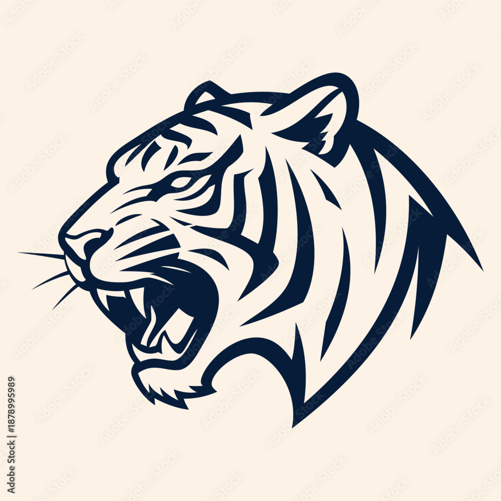 Obraz premium tiger head mascot logo design vector
