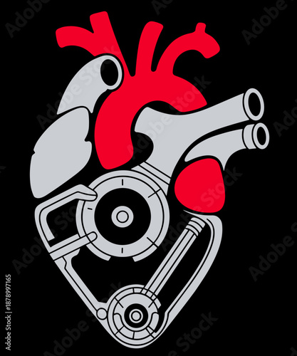 Valentine Car Engine Heart Dad & Mechanic Vintage Graphic