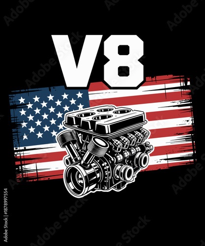 V8 American Muscle Car