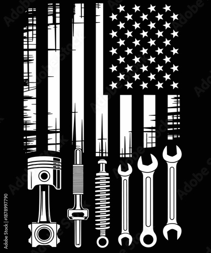 Car Mechanic Flag Automotive Mechanical Diesel Engine