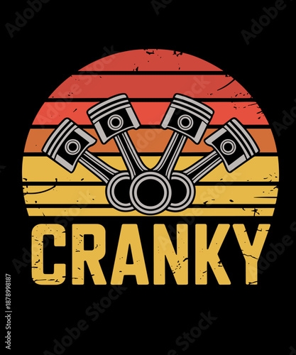 Cranky Car Engine Crankshaft Lover Mechanics Cars Father Day