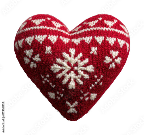 Wallpaper Mural PNG Knitted valentine heart snowflake pattern white. Torontodigital.ca