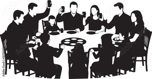 Group celebrating around a table