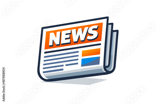 Breaking News Illustration Featuring Newspaper with Headline