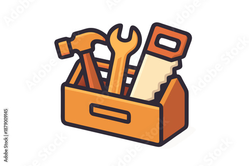 Toolbox with Hand Tools and Equipment for DIY Home Repair and Renovation