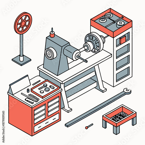 Woodworking lathe setup