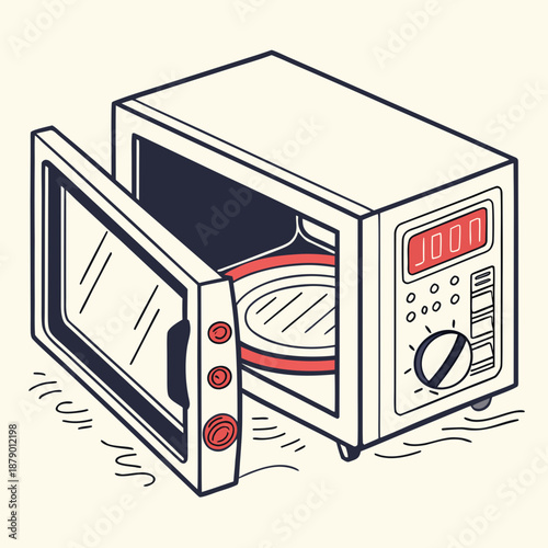 Illustrated microwave oven