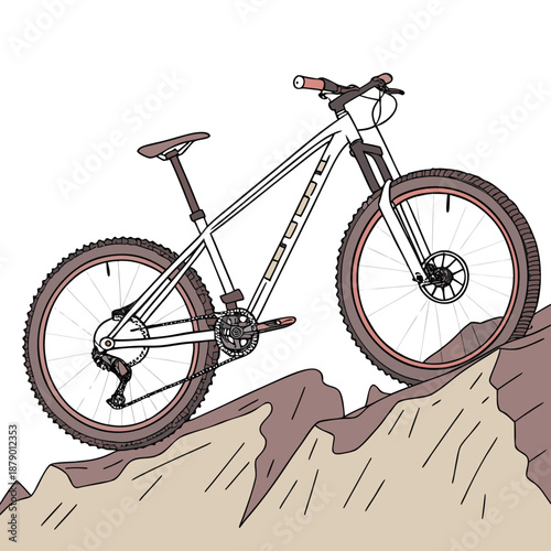 Mountain bike on a cliff