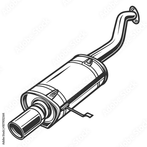 Car exhaust muffler illustration