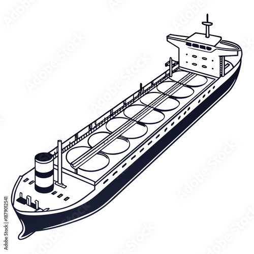 Illustrated tanker ship