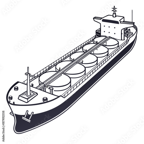 Illustrated tanker ship