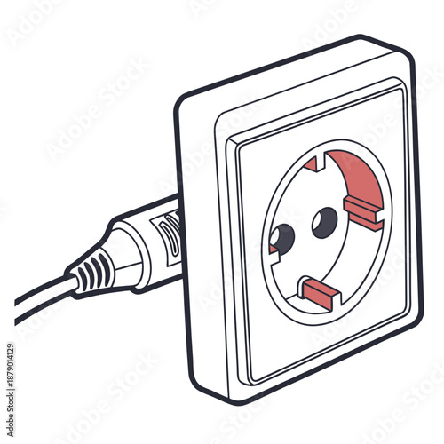 Illustration of a european electrical outlet