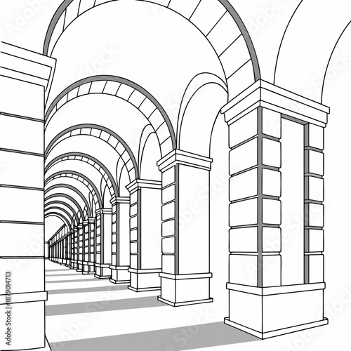 Abstract Parallel Arch Lines 1