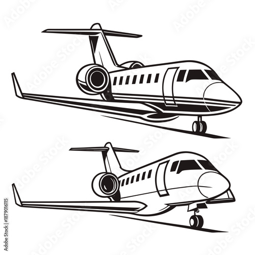 Illustration of two business jets