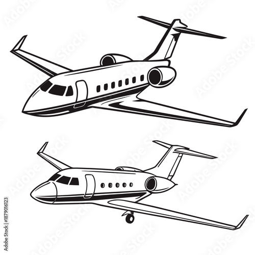 Illustration of two private jets
