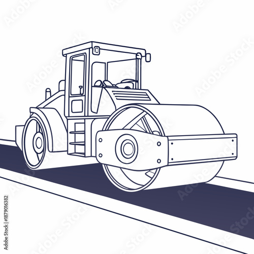 Construction road roller