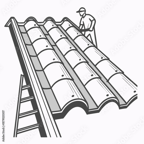 Roof repair worker