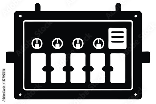 breaker panel line art silhouette vector illustration