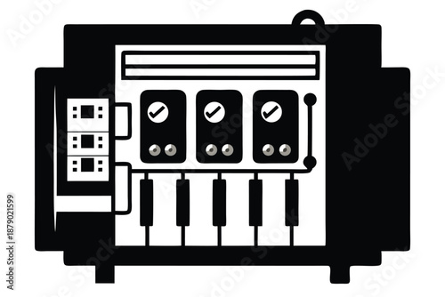 breaker panel line art silhouette vector illustration