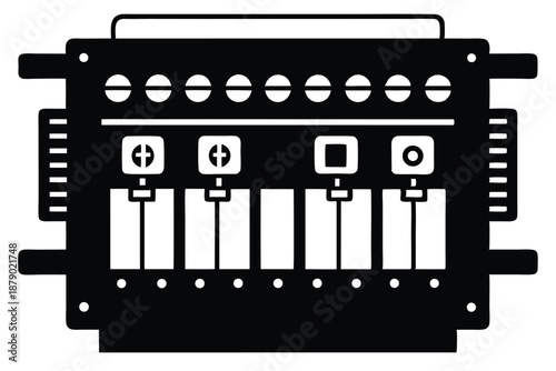 breaker panel line art silhouette vector illustration