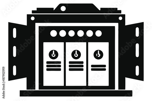 breaker panel line art silhouette vector illustration