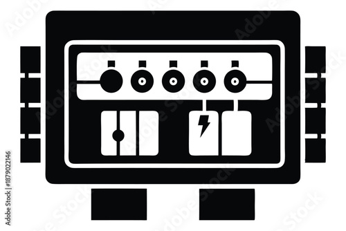 breaker panel line art silhouette vector illustration