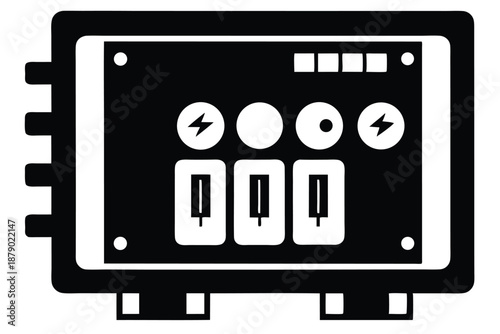breaker panel line art silhouette vector illustration