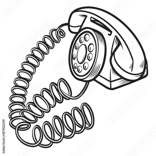 Vintage telephone illustration
