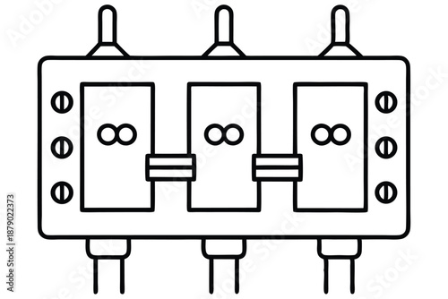 breaker panel line art silhouette vector illustration