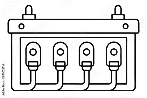 breaker panel line art silhouette vector illustration