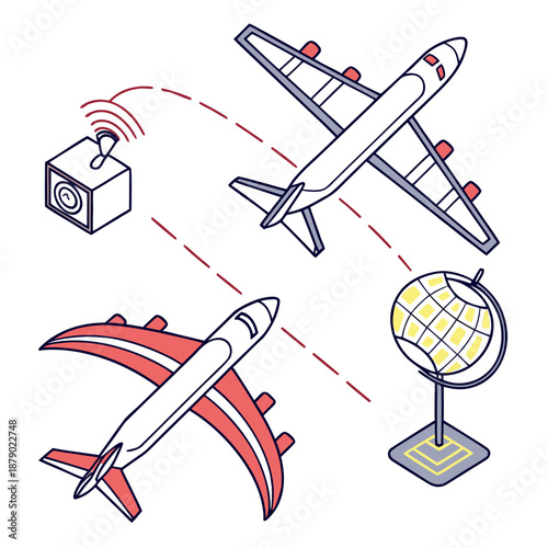 Illustration of various modes of transportation