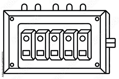 breaker panel line art silhouette vector illustration
