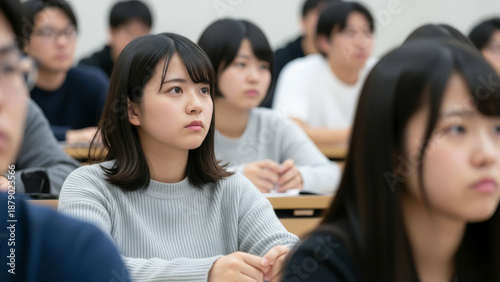 Obraz na płótnie 大学の授業 講義を受ける大学生たち