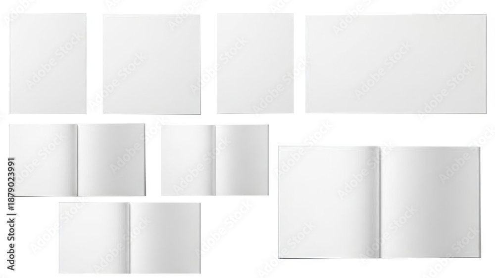 Obraz premium Collection of blank paper templates in various sizes and orientations