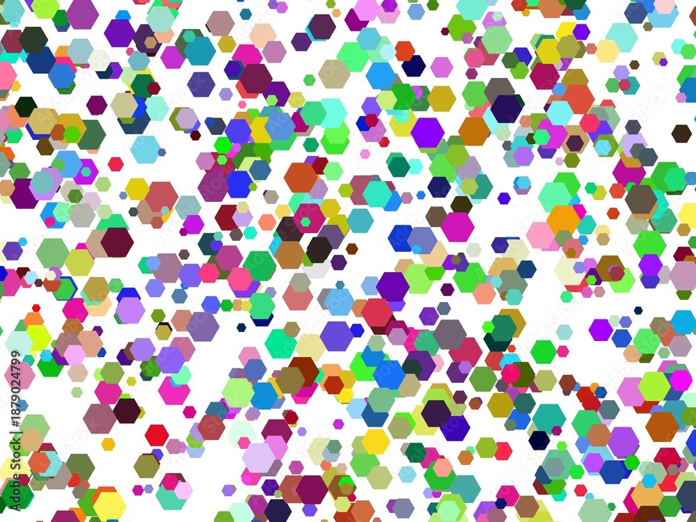 Fototapeta premium abstract hexagons art multicolor on white