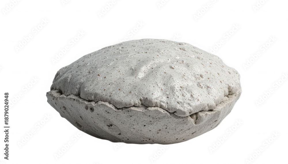 Obraz premium Close up view of a light gray pumice stone with porous texture and irregular shape isolated on transparent background