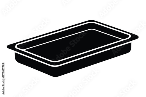 baking tray line art silhouette vector illustration