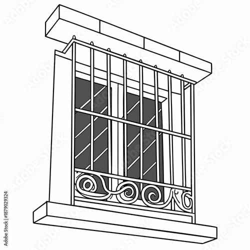 Ornate window grill